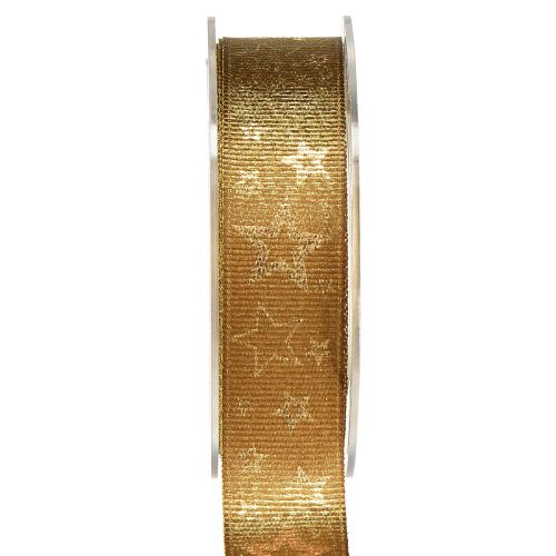 Product Christmas ribbon gold decorative ribbon with stars W25mm L15m