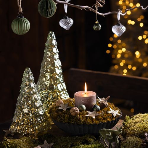 Product Christmas tree with LED lighting vintage green gold 38cm