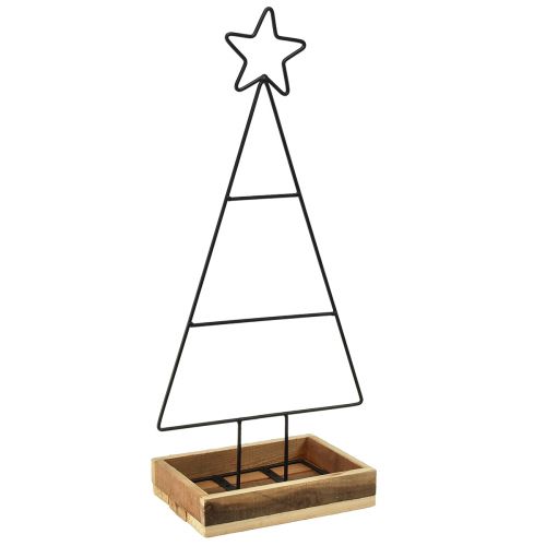 Floristik24 Metal Christmas tree with star and tray – 25x18x66 cm – Modern holiday decoration
