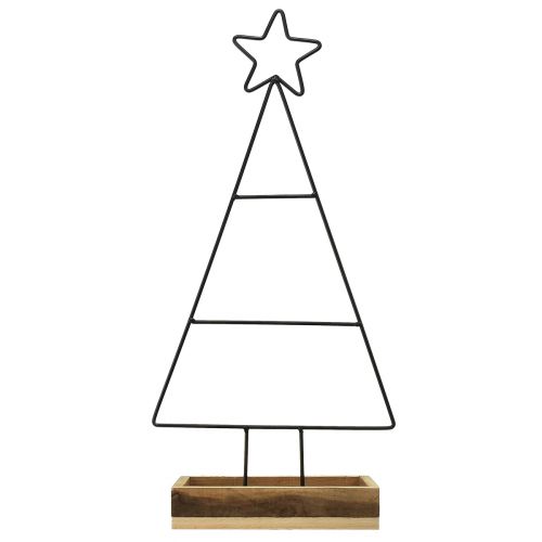 Product Metal Christmas tree with star and tray – 25x18x66 cm – Modern holiday decoration