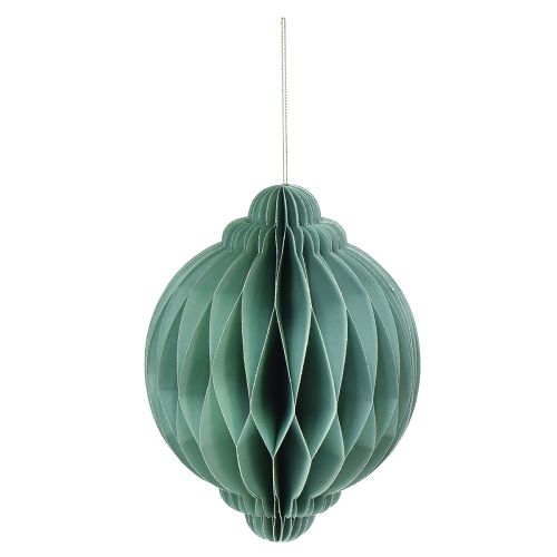 Product Christmas ball paper turquoise onion FSC Ø15cm H20cm