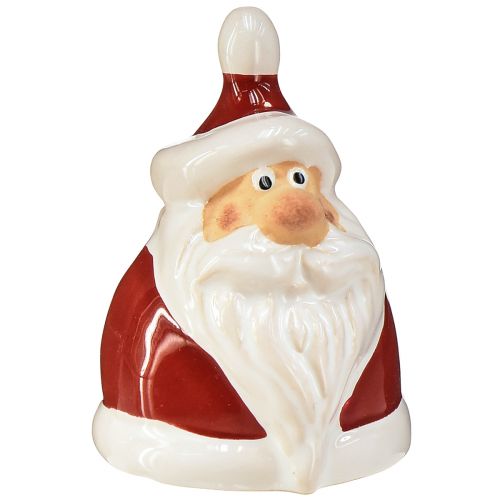 Ceramic Santa Claus figure, red and white, 6.4 cm - set of 6, festive Christmas decoration