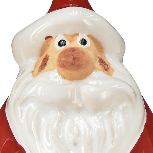 Product Ceramic Santa Claus figure, red and white, 6.4 cm – Festive Christmas decoration – 6 pieces