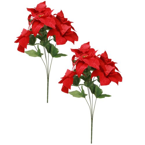 Product Poinsettia Christmas Star Red Artificial L55cm 2pcs