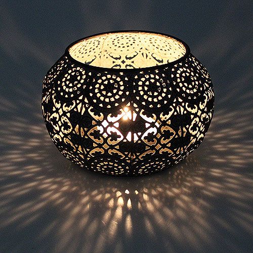 Floristik24 Metal lantern silver oriental Ø17.5cm H12cm