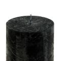 Floristik24 Black candles Solid coloured pillar candles 60x80mm 4pcs