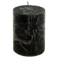 Floristik24 Black candles, solid coloured pillar candles 85x120mm 2 pcs