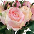 Floristik24 Artificial Roses Pink Cream Artificial Roses Decoration 29cm 12pcs