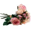 Floristik24 Artificial Roses Pink Cream Artificial Roses Decoration 29cm 12pcs