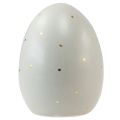 Floristik24 Ceramic Easter Eggs Decoration Grey Gold with Dots 8.5cm 3pcs