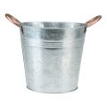 Floristik24 Flowerpot with handles metal decorative bucket Ø21cm H19,5cm