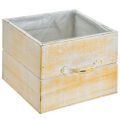 Floristik24 Plant drawer with handle orange white wood 12/15cm set of 2