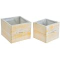 Floristik24 Plant drawer with handle orange white wood 12/15cm set of 2