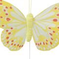 Floristik24 Decorative butterflies on wire feathers orange yellow 7×11cm 12pcs