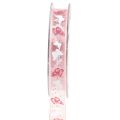 Floristik24 Organza ribbon butterfly ribbon pink 15mm 20m