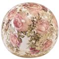 Floristik24 Ceramic ball with rose motif ceramic decorative earthenware 12cm