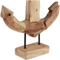 Floristik24 Anchor decoration wood metal with base teak maritime 26×7×38cm