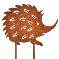 Floristik24 Flowerbed stake hedgehog rust metal rust 10x8.5cm 6pcs