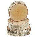 Floristik24 Birch discs with bark tree discs whitened Ø5-6cm 24 pcs