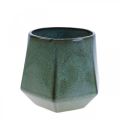 Floristik24 Flower pot ceramic planter green hexagonal Ø14cm H12cm