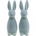 Floristik24 Deco Bunny Deco Easter Bunny Flocked Grey-Green H29.5cm 2pcs