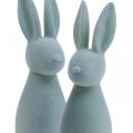 Floristik24 Deco Bunny Deco Easter Bunny Flocked Grey-Green H29.5cm 2pcs