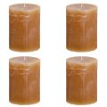 Floristik24 Solid coloured candles caramel pillar candles 60×80mm 4 pcs