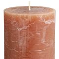 Floristik24 Solid coloured candles caramel pillar candles 85×120mm 2 pcs