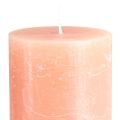 Floristik24 Solid coloured pillar candles in peach 85x200mm 2 pcs