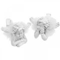 Floristik24 Angel lying, Christmas decoration, angel decoration with feathers, Advent white H8 / 8.5cm L14 / 12.5cm set of 2