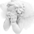 Floristik24 Angel lying, Christmas decoration, angel decoration with feathers, Advent white H8 / 8.5cm L14 / 12.5cm set of 2