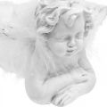 Floristik24 Angel lying, Christmas decoration, angel decoration with feathers, Advent white H8 / 8.5cm L14 / 12.5cm set of 2