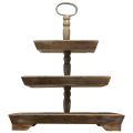 Floristik24 Etagere Wooden Vintage 3-tier Square Brown 50x40x64cm