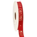 Floristik24 Festive Christmas ribbon in red with golden &#39;Merry Christmas&#39; lettering Width 15mm Length 5m