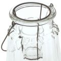 Floristik24 Glass lantern with handle glass clear Ø14cm H18cm