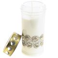 Floristik24 Grave candle white roses gold mourning light Ø7cm H18cm 77h