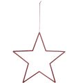 Floristik24 Large decorative stars red for hanging stars with glitter 24cm 6 pcs