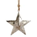 Floristik24 Hanging decoration star metal Christmas decoration silver 15.5cm 3pcs