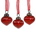Floristik24 Christmas decorations glass hanging glass red 3.5×4cm 12pcs