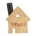 Floristik24 Decorative house wooden decorative candle holder black 10.5×3.5×13cm