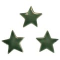 Floristik24 Wooden stars Christmas decoration scatter decoration green gloss Ø5cm 8pcs