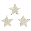 Floristik24 Wooden stars decoration stars white gold craquelé wood Ø5cm 8pcs