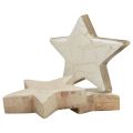 Floristik24 Wooden stars decoration stars white gold craquelé wood Ø5cm 8pcs