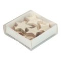 Floristik24 Wooden stars decoration stars white gold craquelé wood Ø5cm 8pcs