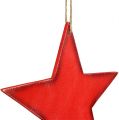 Floristik24 Wooden stars to hang 30cm red 3pcs