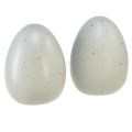 Floristik24 Ceramic Easter eggs decoration grey gold dotted Ø8cm H11cm 2pcs