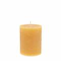 Floristik24 Solid coloured candles honey coloured 70×80mm 4pcs