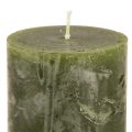 Floristik24 Candles Green 3 different colors pillar 60x80cm 12 pcs