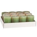 Floristik24 Candles Green 3 different colors pillar 60x80cm 12 pcs