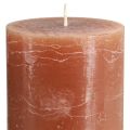 Floristik24 Candles colored caramel pillar candles 85×150mm 2 pcs